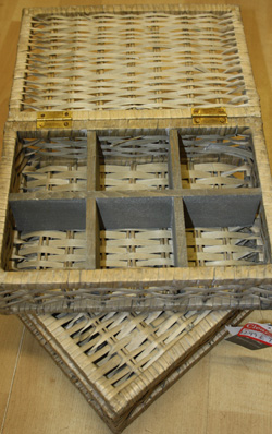Wicker craft basket.